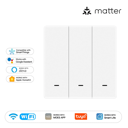 Moes Matter WiFi Smart Push Button Light Switch App Control Neutral Wire Required EU Verison 3 Gang