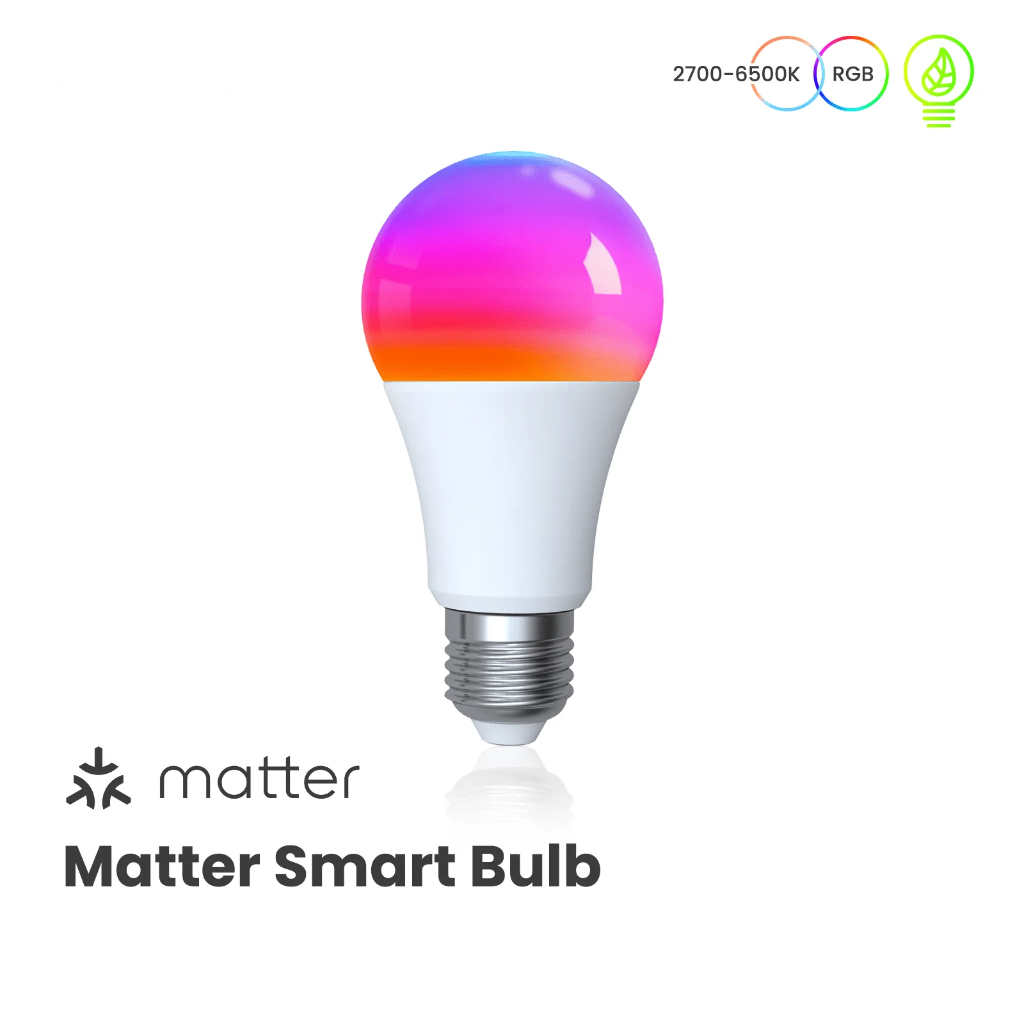 [MWB-TDA9- RCW-E27] Moes Tuya Matter WiFi Smart LED E27 Dimmable Light Bulbs RGB 2700K-6500K W+C 9W