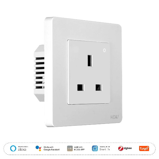 [ZK-SR-UK] Moes Star Ring ZigBee Smart Socket UK Wall Embedded Outlet Energy Monitor